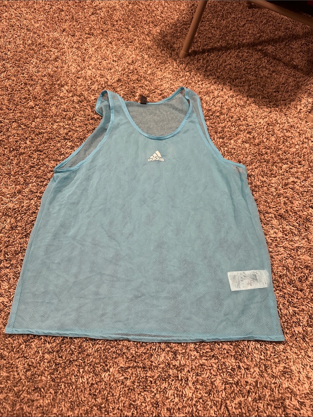 adidas Blue Mesh Training Tank Top
